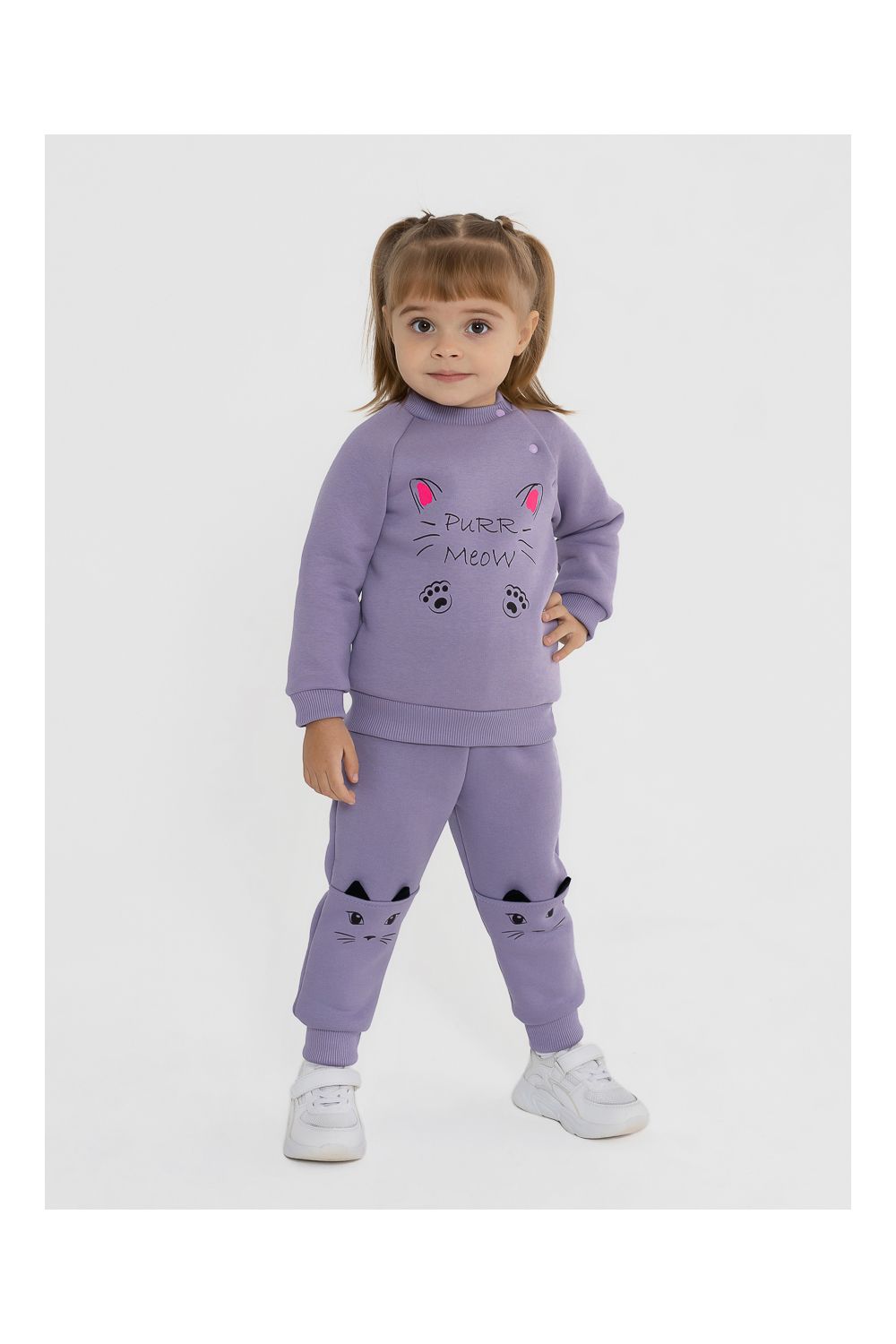Толстовка футер начёс Cat 10902 - сиреневый