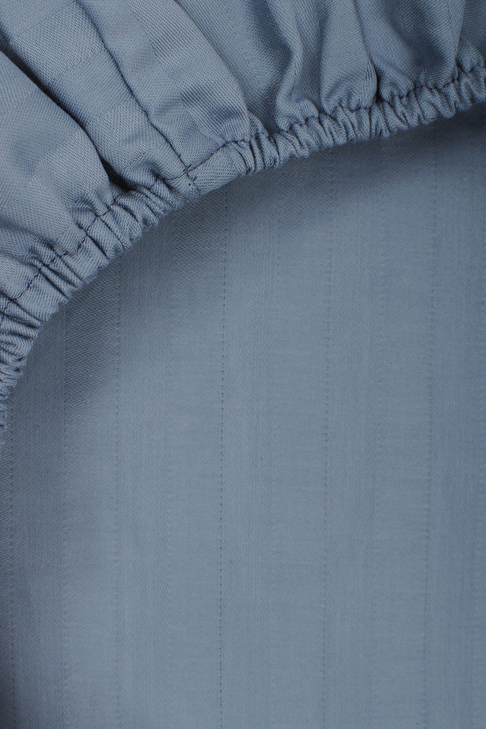 Простыня на резинке HoReCa 180х200х20, страйп-сатин, арт. 4870 - синий туман