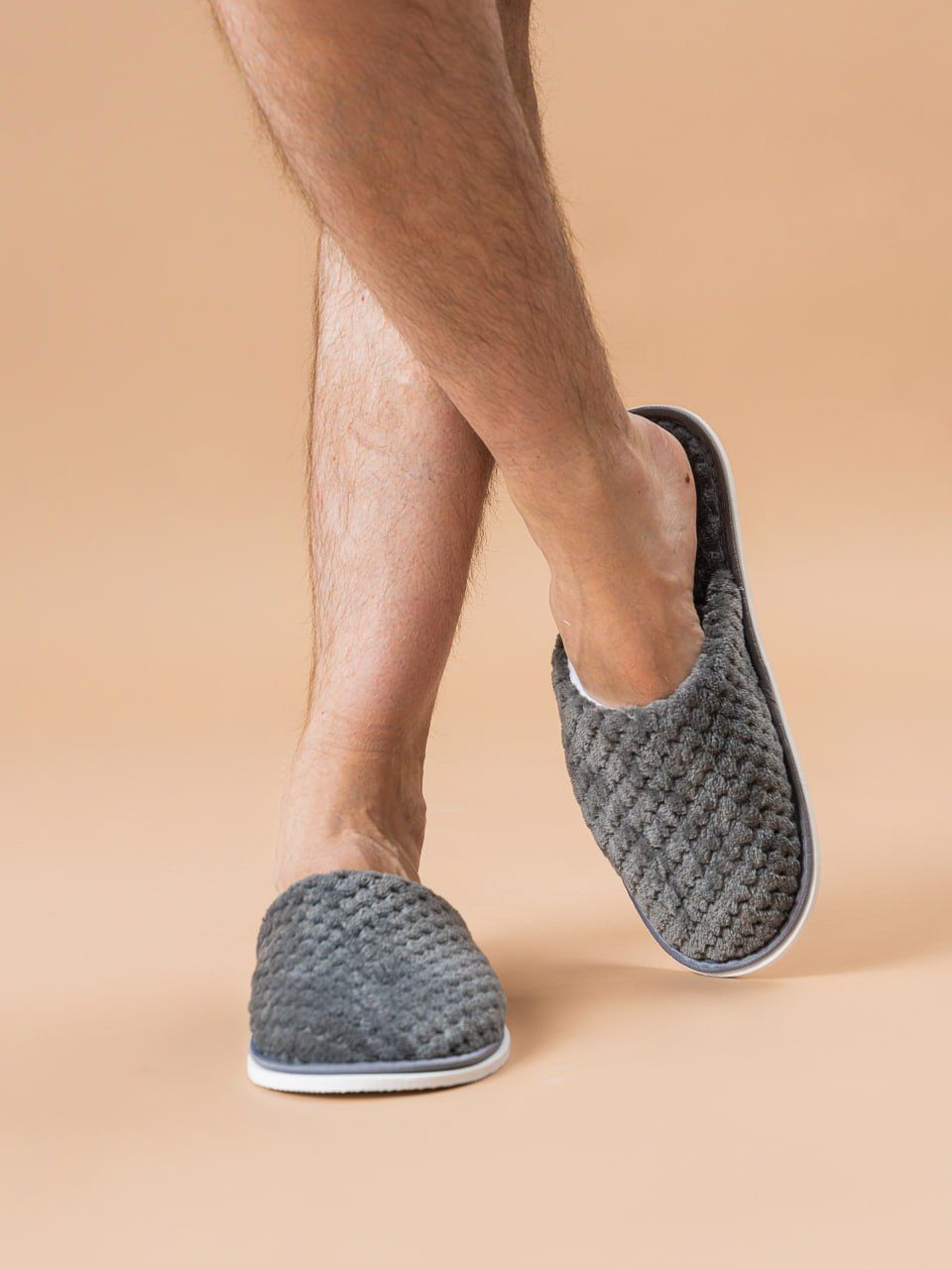 Тапочки домашние С-6МВТ-МР - соты/серый