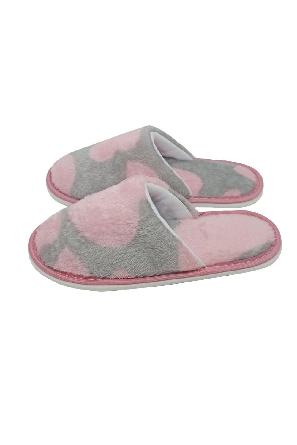 Тапочки домашние С-6ЖВТ-МР - сердца/серый