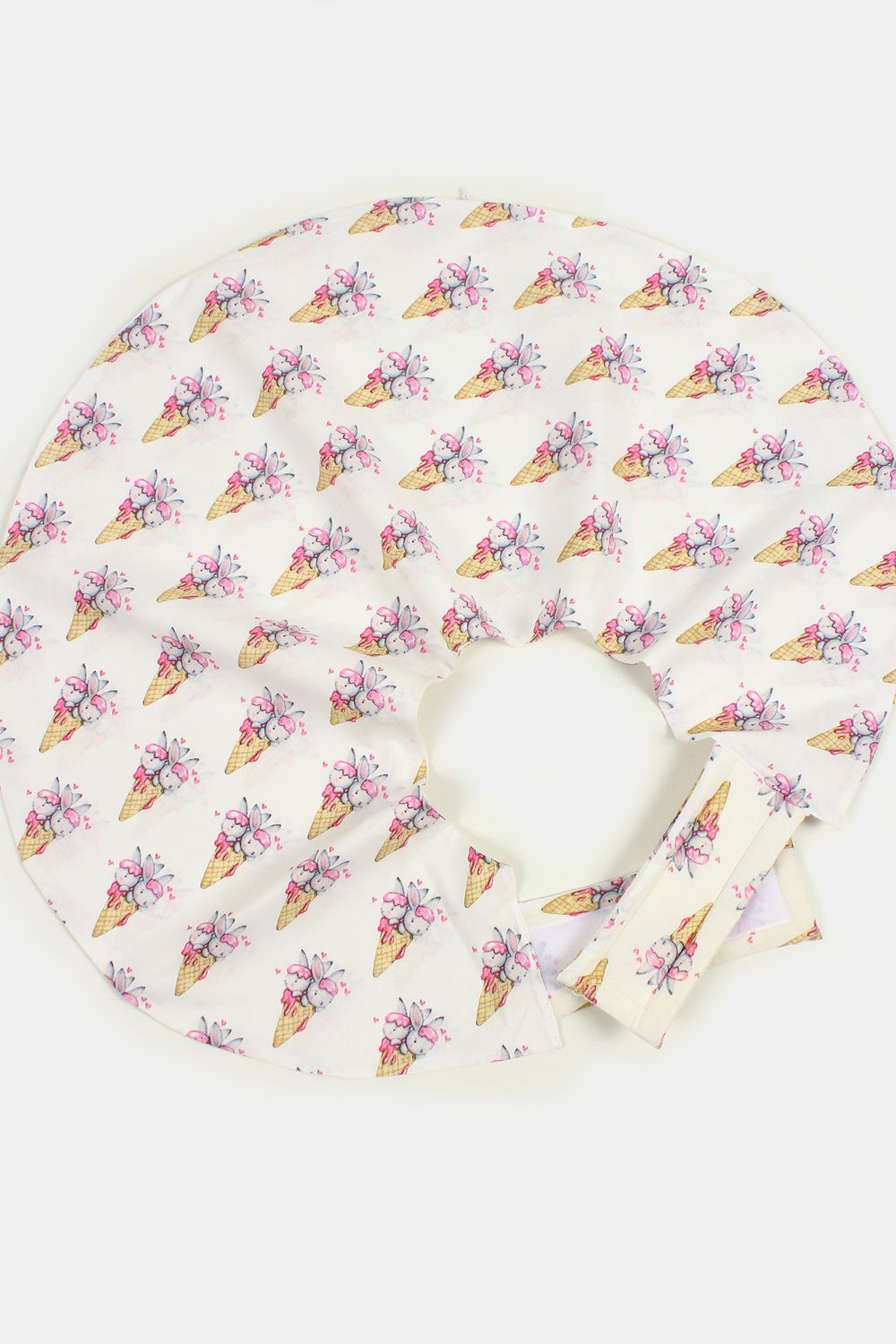 Чехол на подушку для кормления на липучке арт. ЧХ-ПД-К/заячья парочка