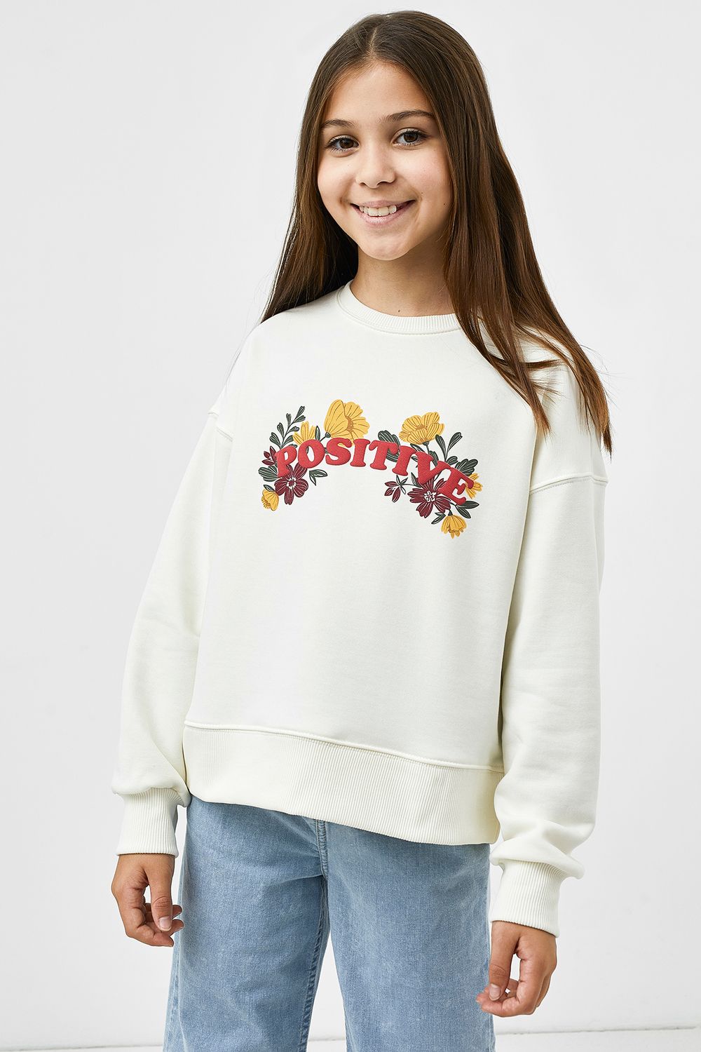 Джемпер для девочек 127880 - молочный