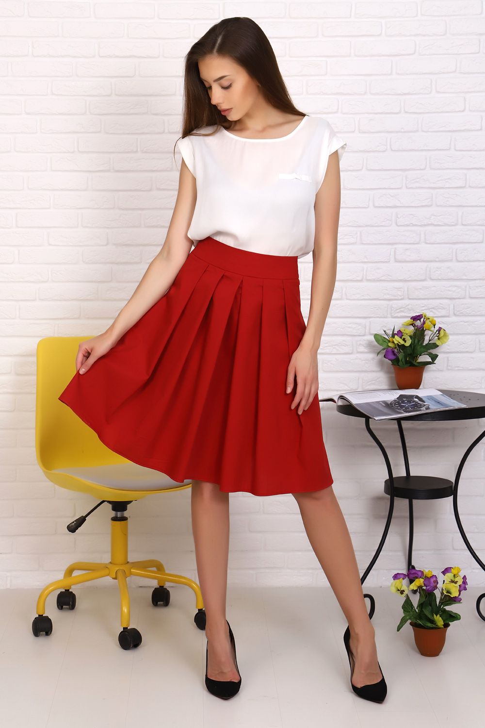 Юбка 20601 - бордовый