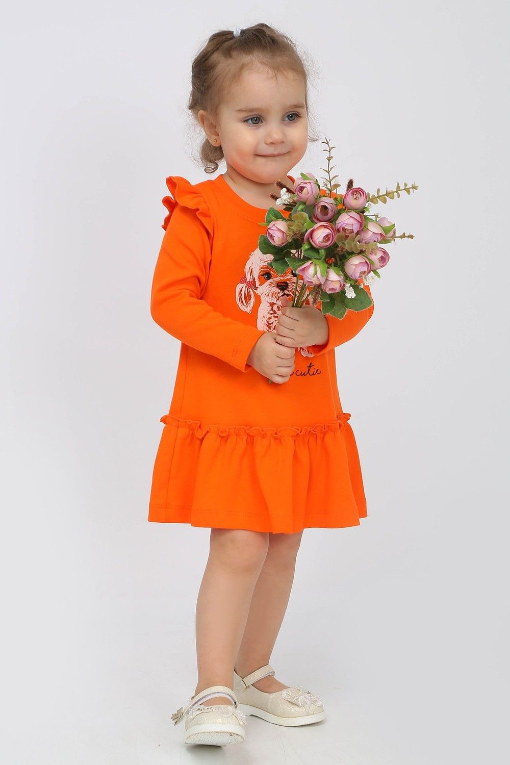 Платье Ёлочка детское - оранжевый