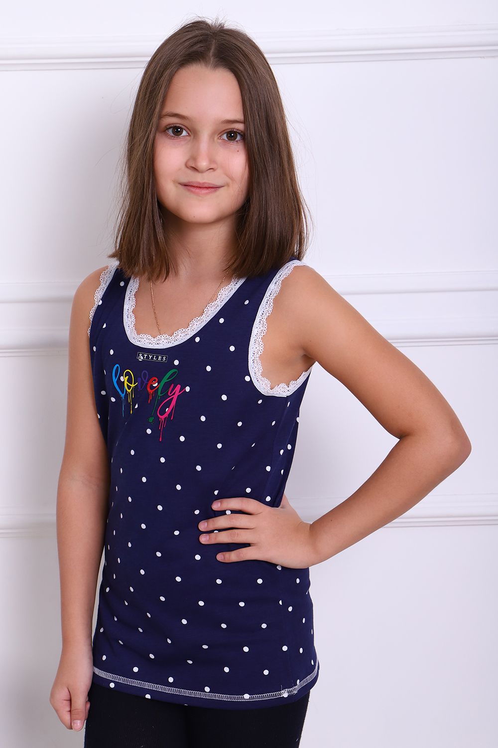 Майка детская 74137 - синий горох