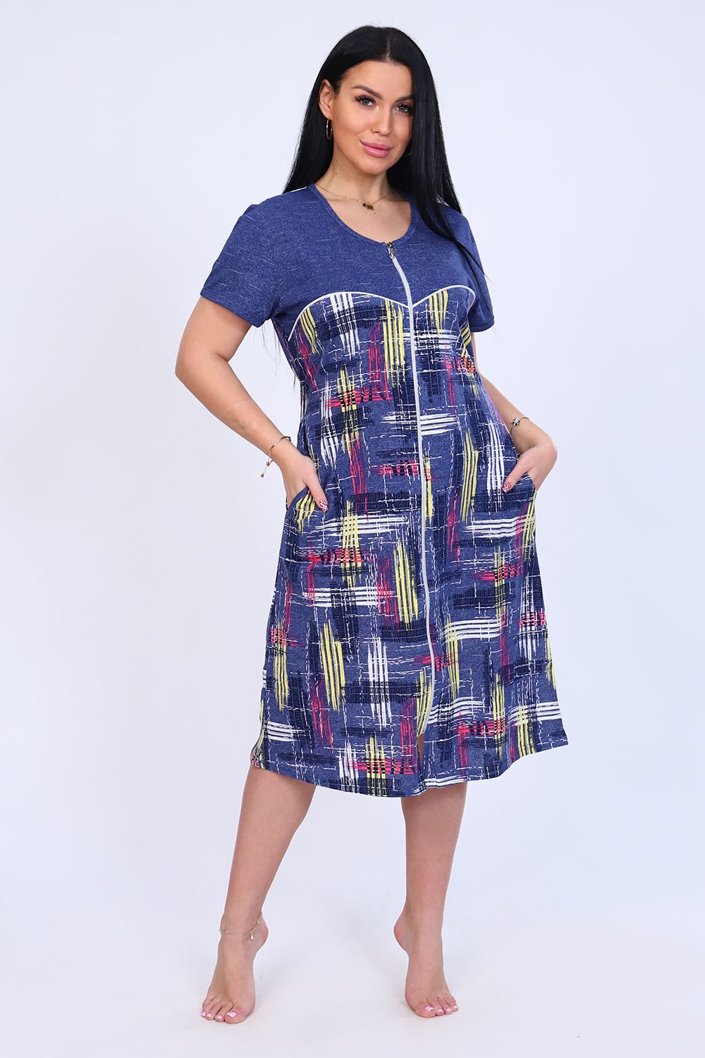 Халат 6088 - синяя полоса