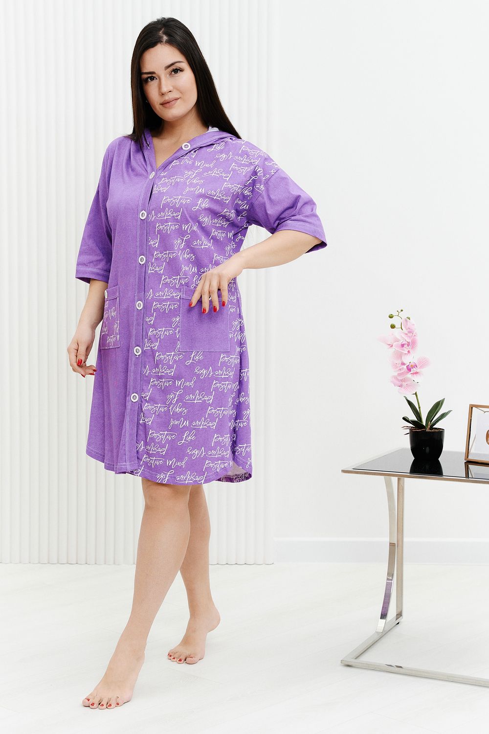 Халат 9175 - сиреневый