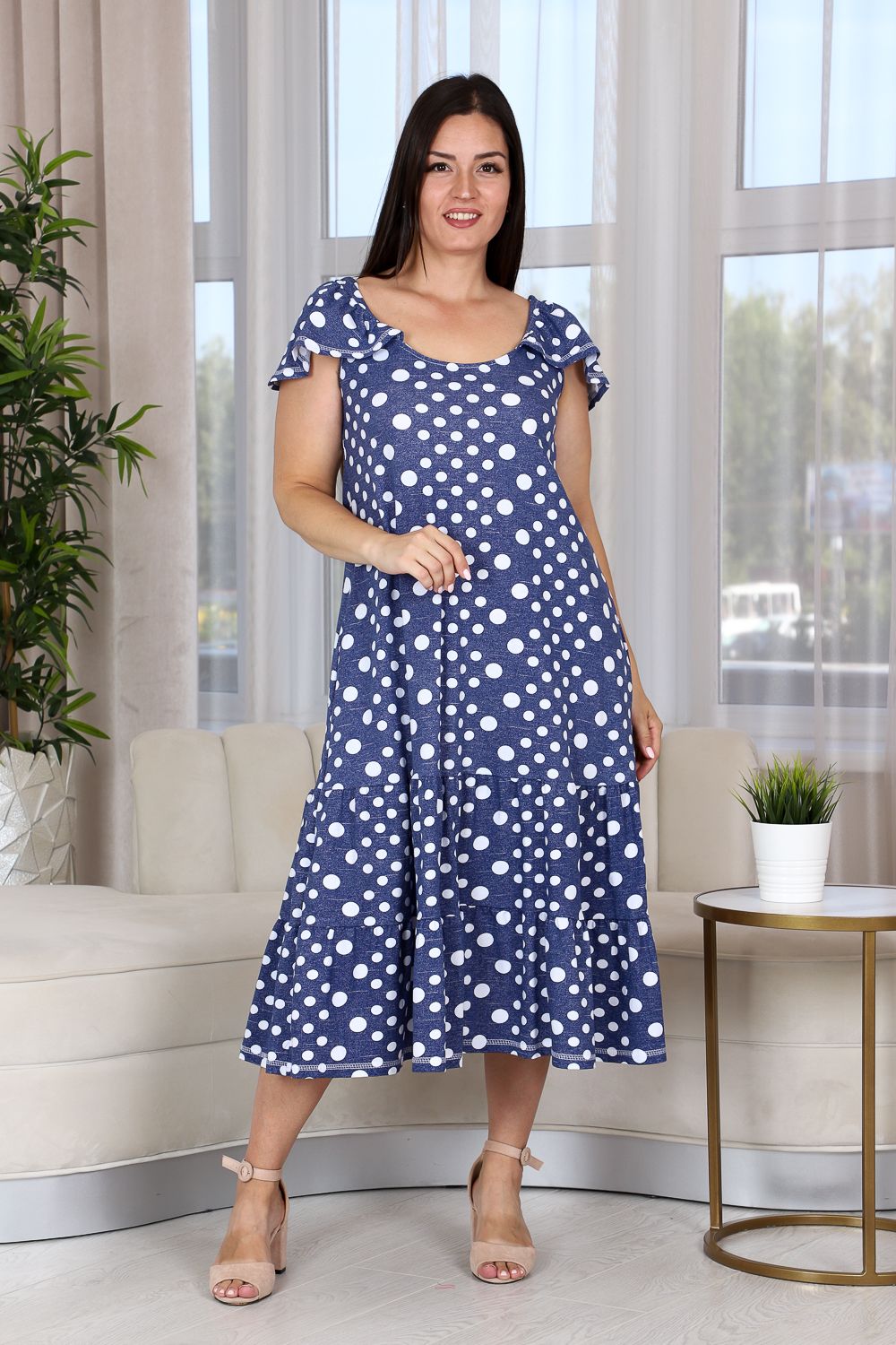 Сарафан 9151 - горох джинс