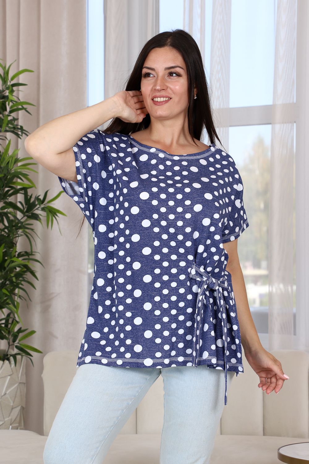 Туника 9150 - горох джинс