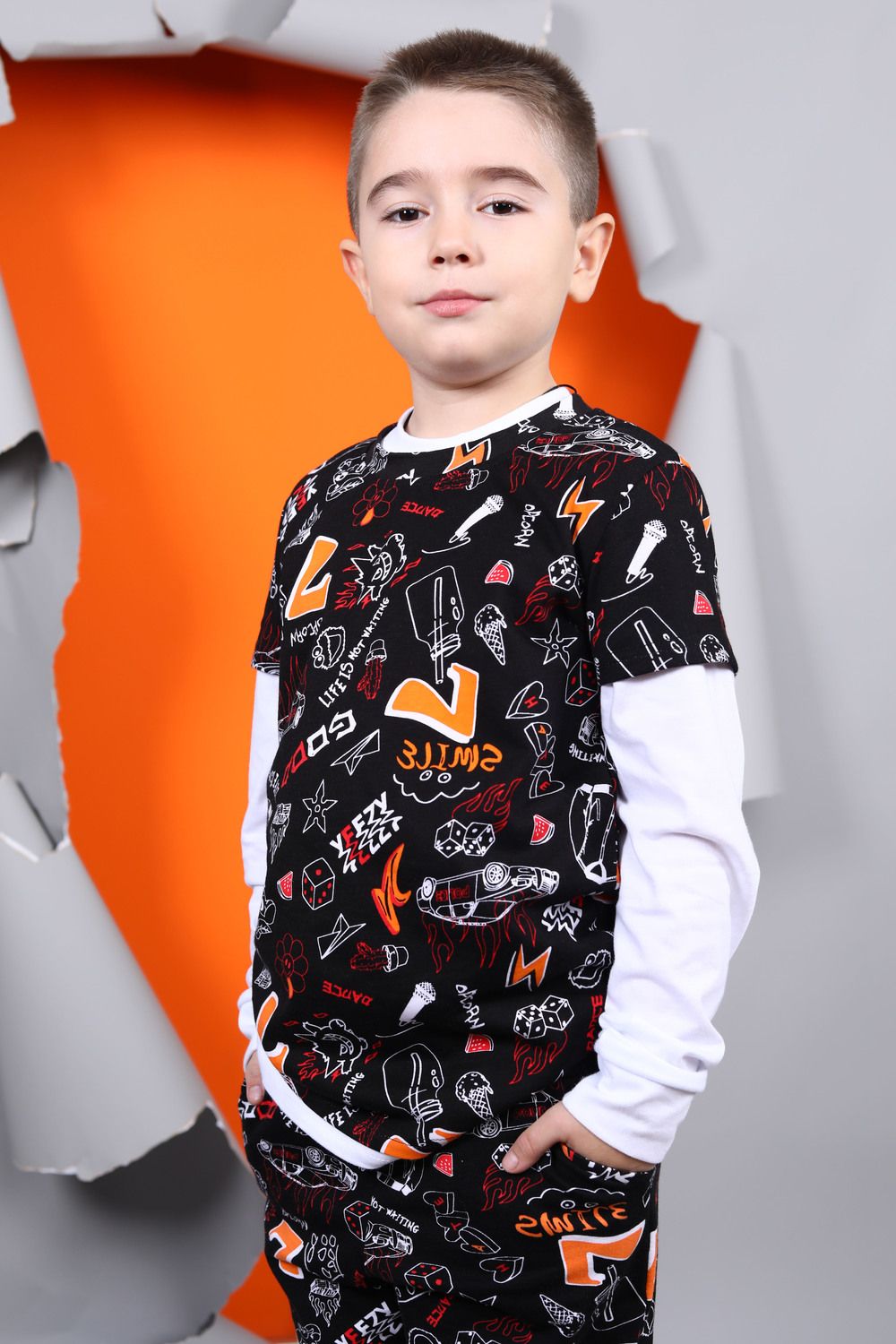 Футболка 15449 детская - черный