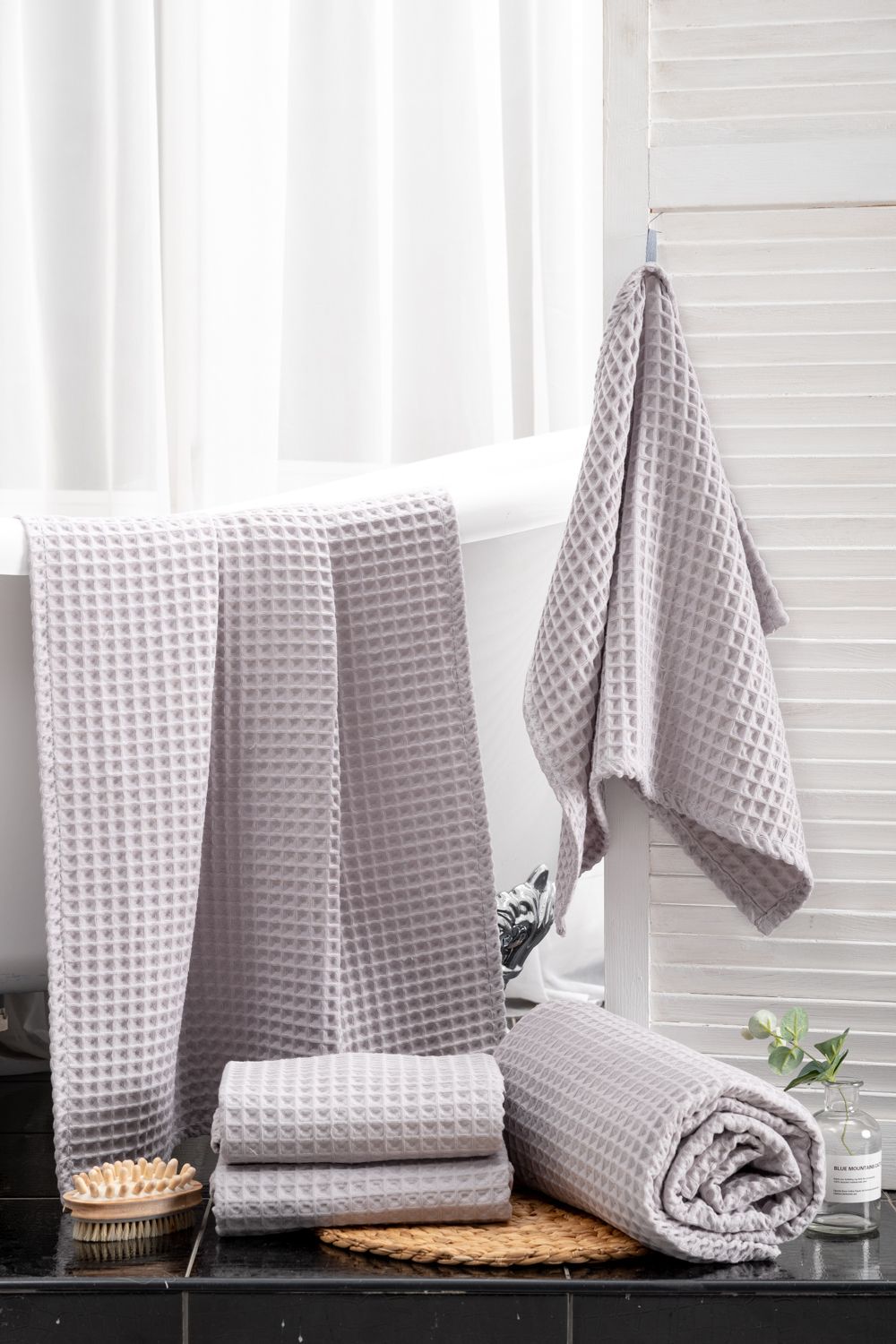 Полотенце для ванной Бохо - светло-серый