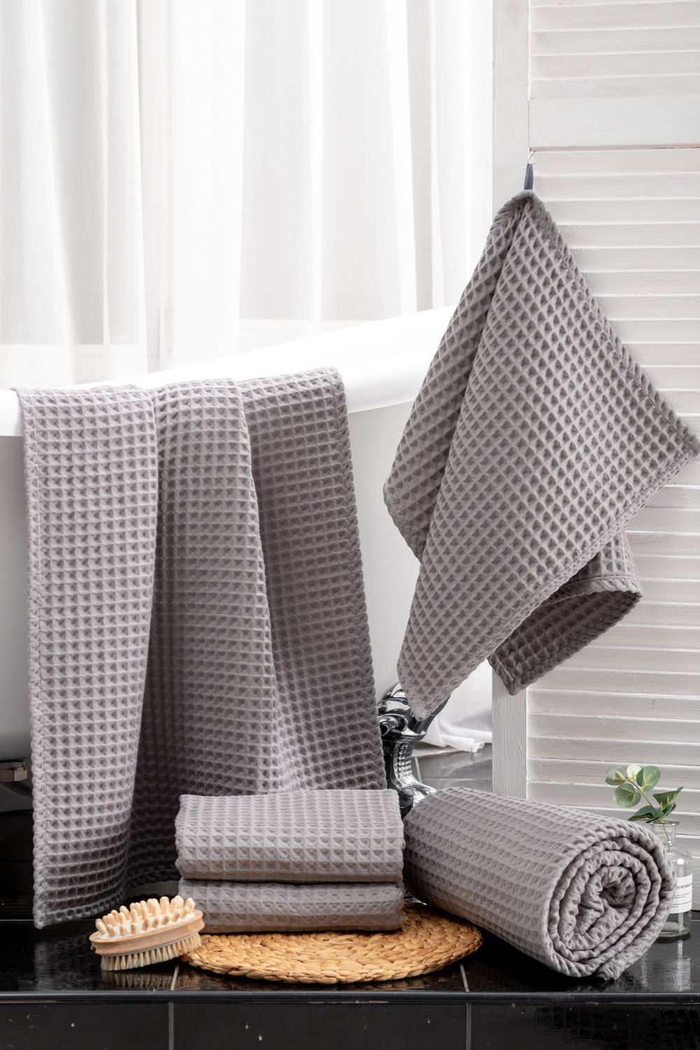 Полотенце для ванной Бохо - темно-серый