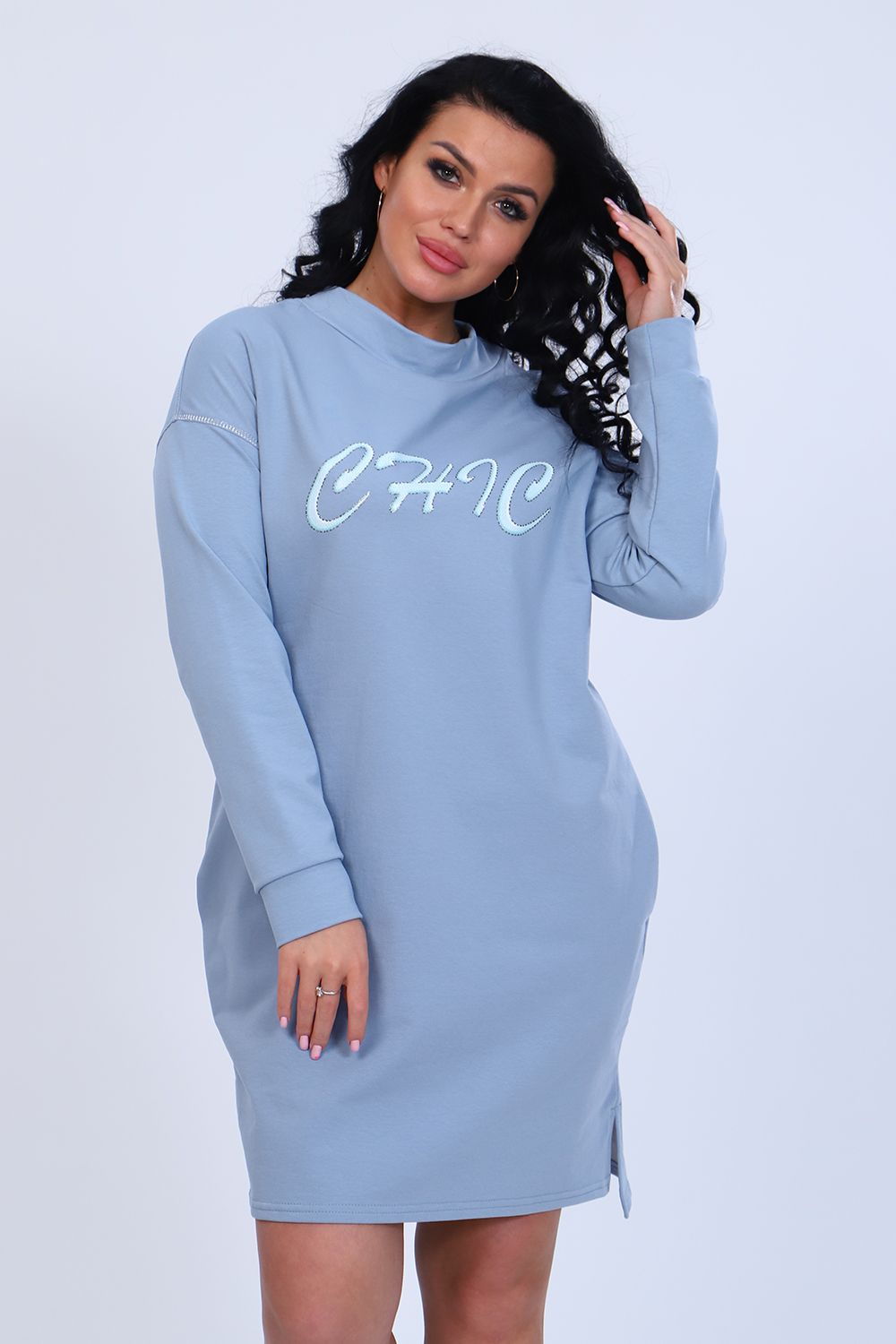 Платье 82015 - серо-голубой