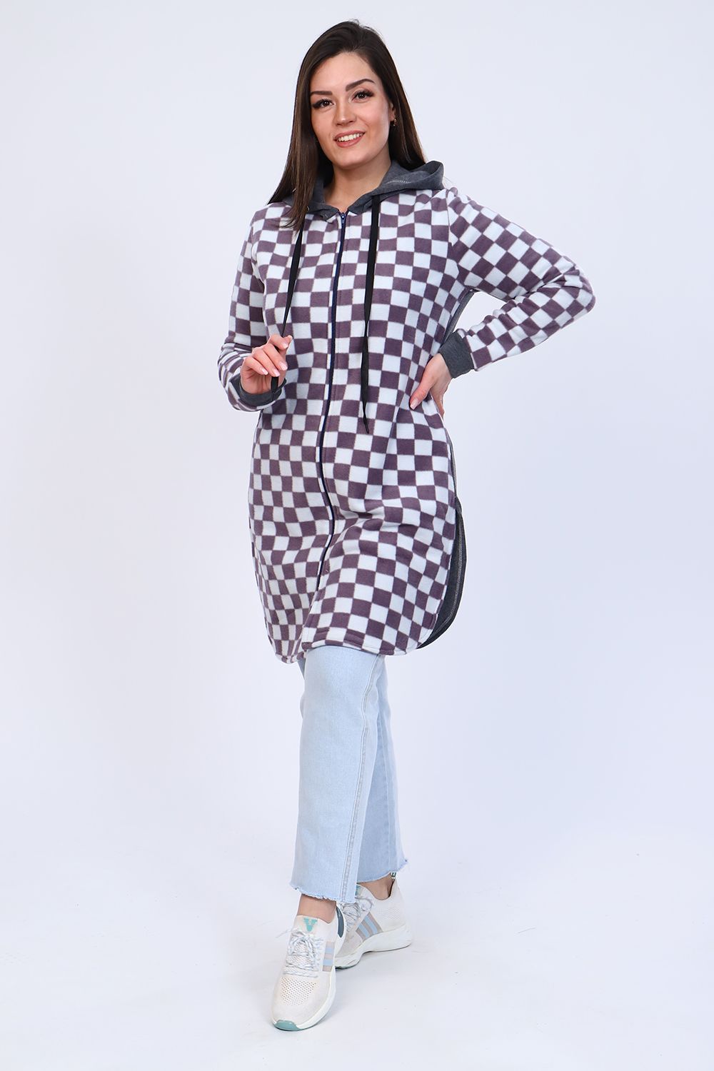 Туника 52242 - сиреневая клетка