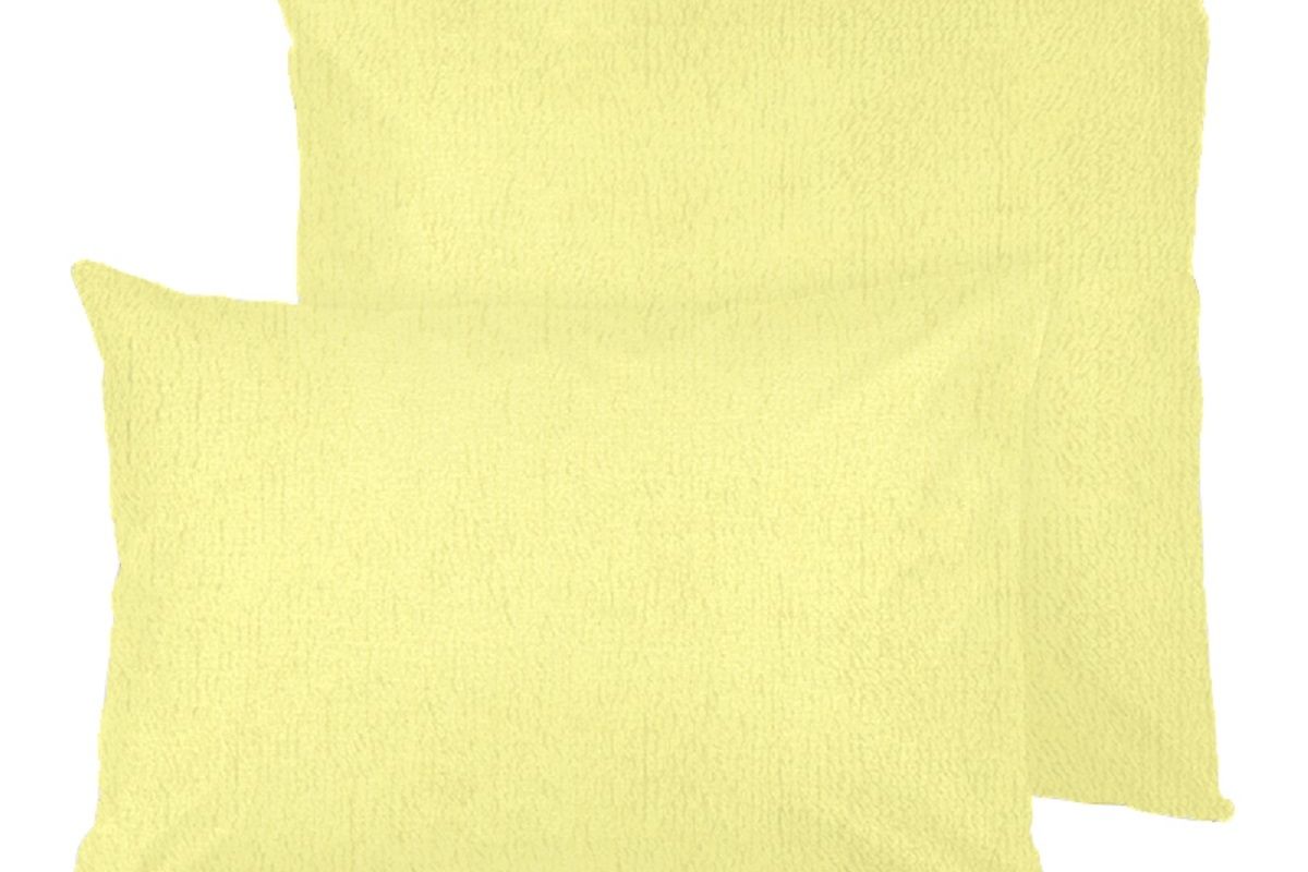 Наволочки махровые на молнии 2шт. - нежно-желтый