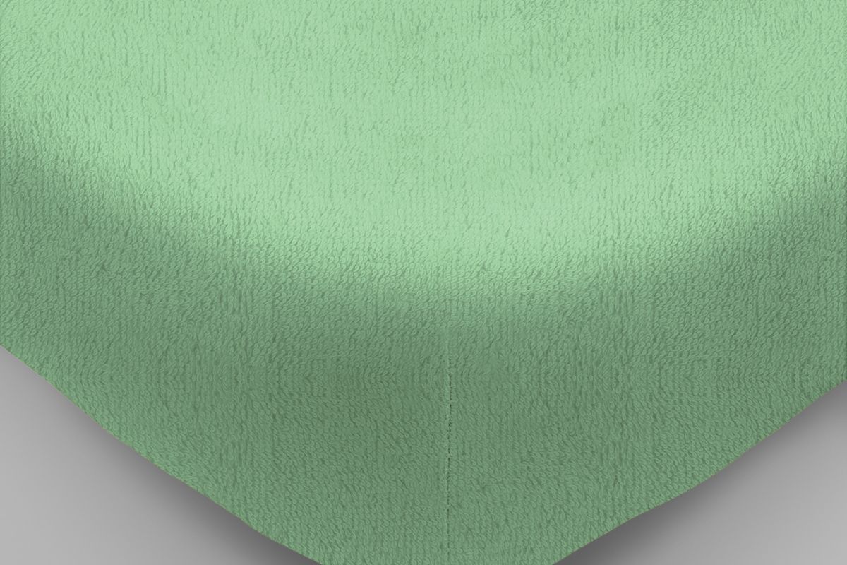 Махровая простынь на резинке - ментол