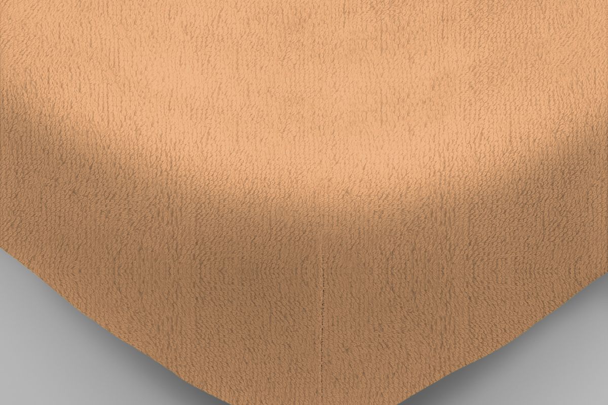 Махровая простынь на резинке - персик