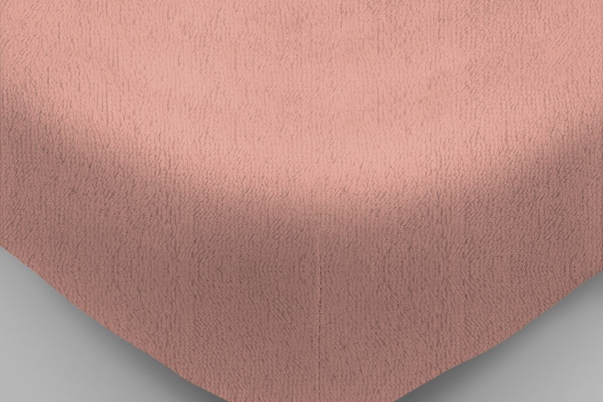 Махровая простынь на резинке - розовый