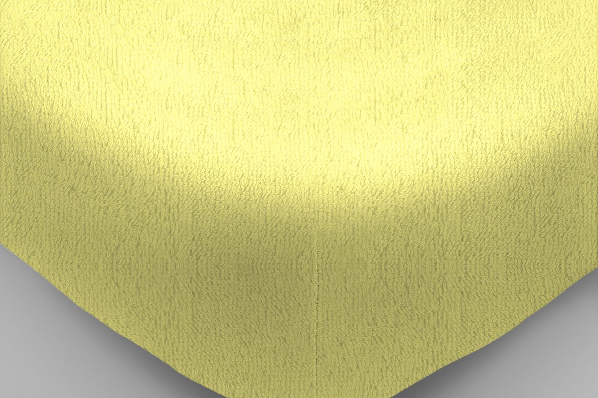 Махровая простынь на резинке - нежно-желтый