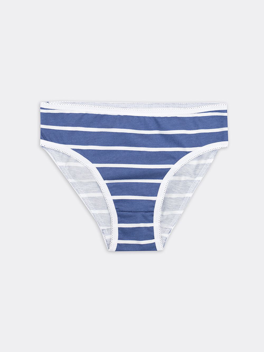 Трусы для девочек 417701 - белая полоска на джинсовом