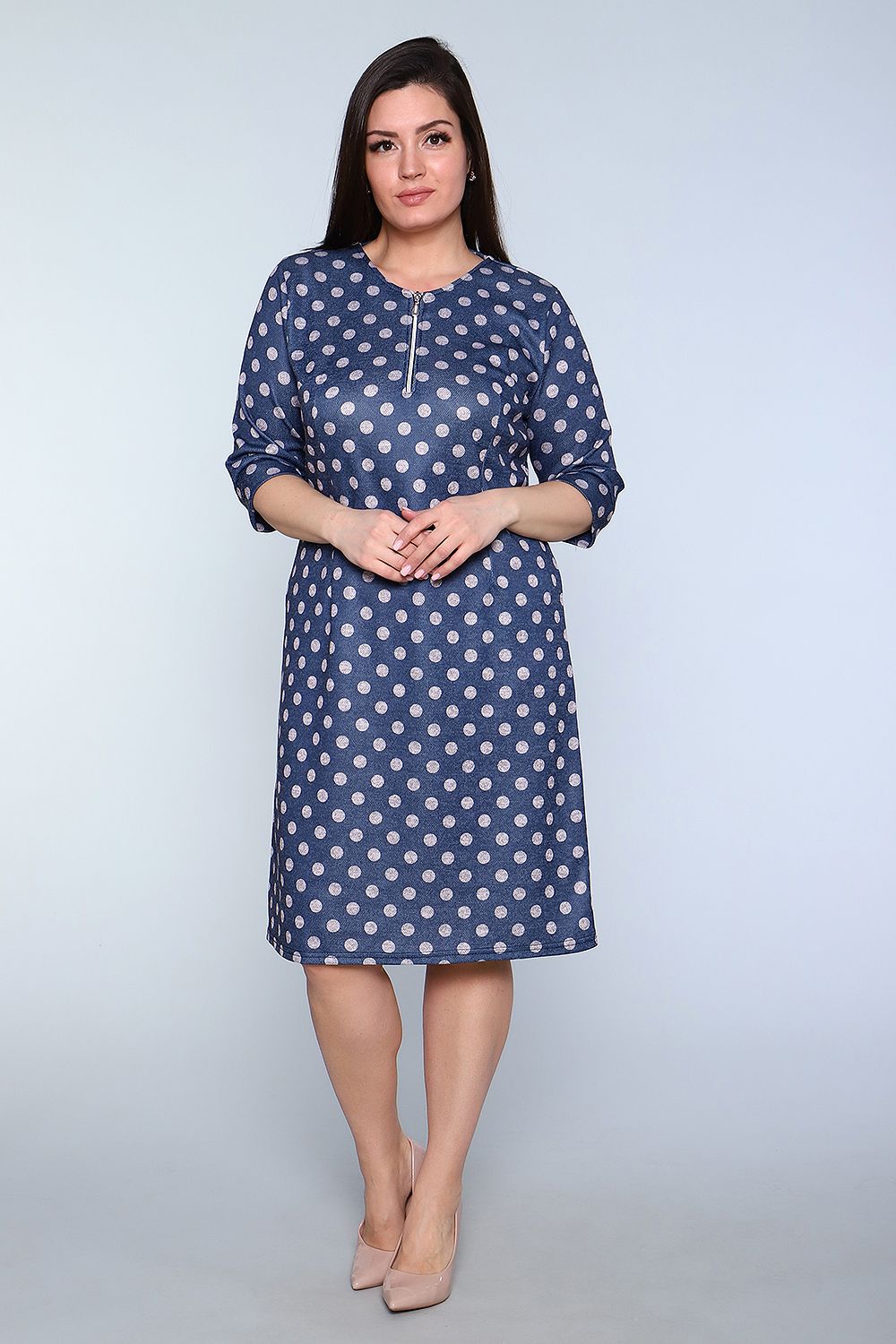 Платье Пульс - синий горох