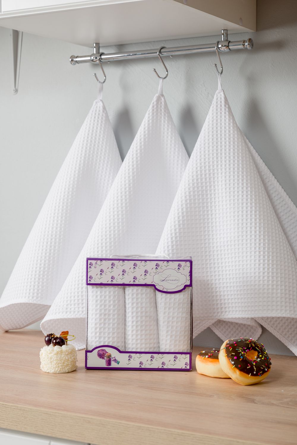 Набор полотенец Элегант в подарочной упаковке - белый