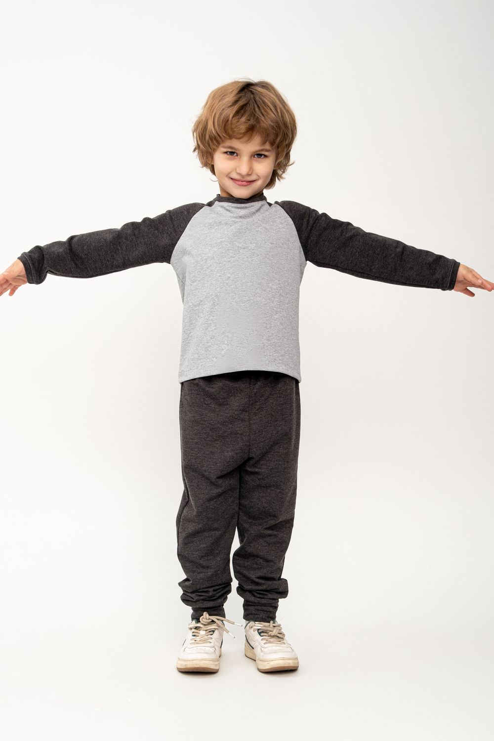 Лонгслив Элвис - серый+антрацит