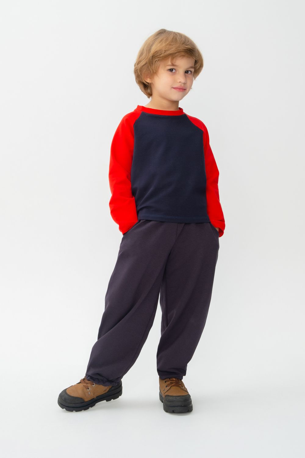 Лонгслив Элвис - синий+красный