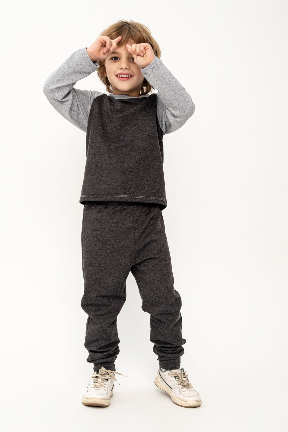 Лонгслив Элвис - антрацит, серый