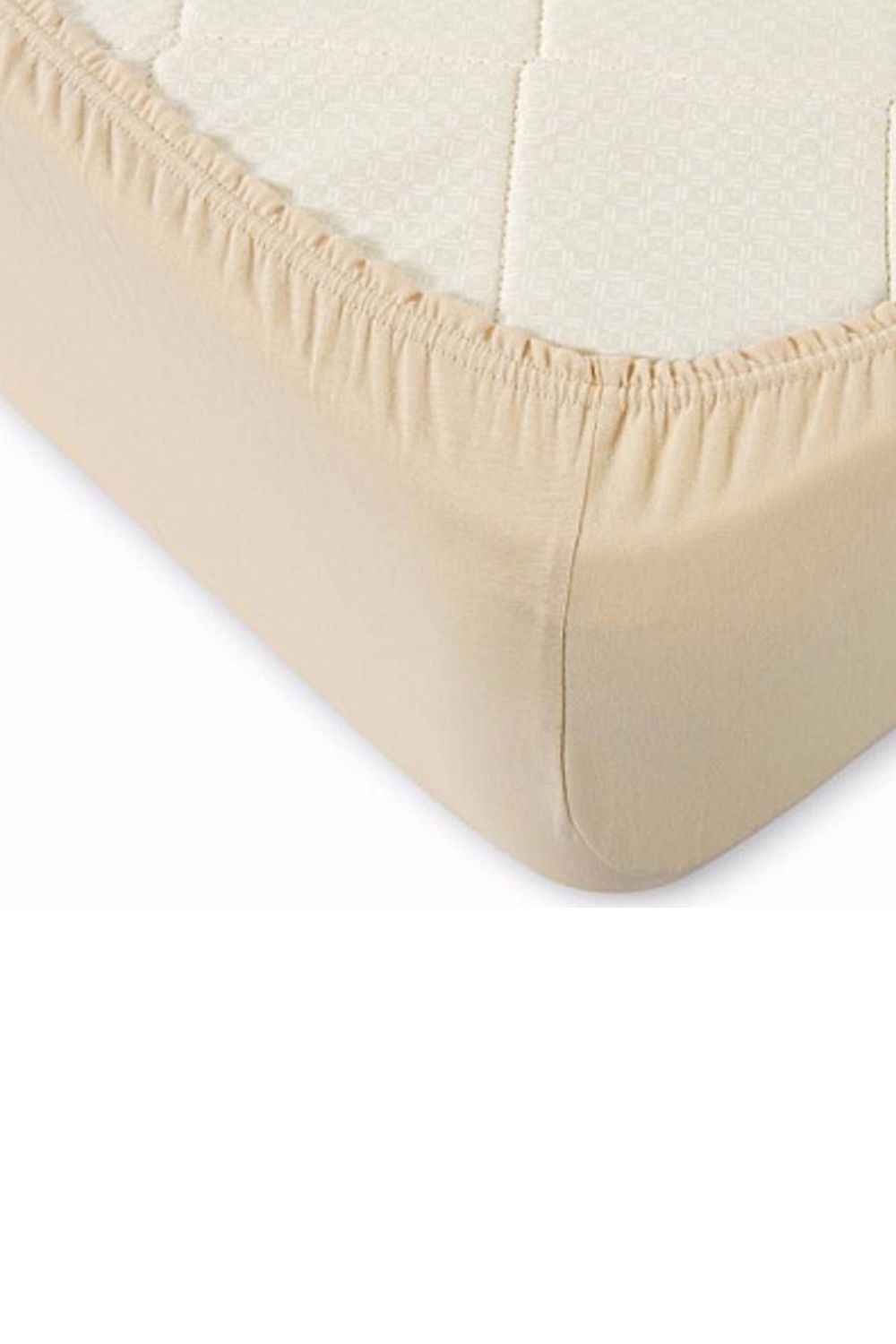 Простынь трикотажная на резинке - бежевый