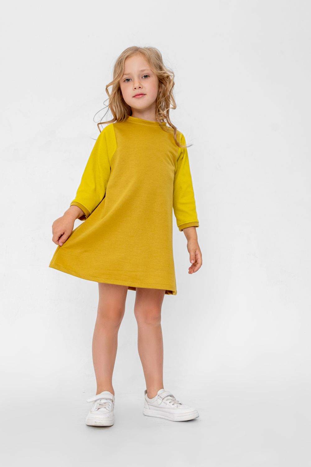 Платье Грета горчичное - горчичный