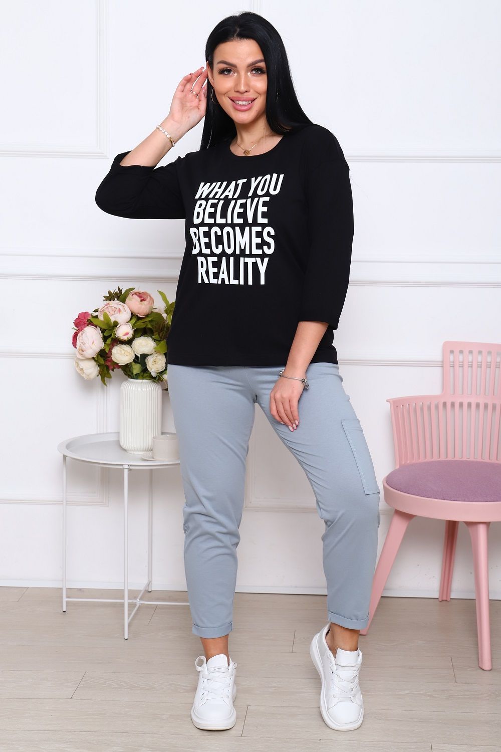 Костюм 57076 - черный,серый