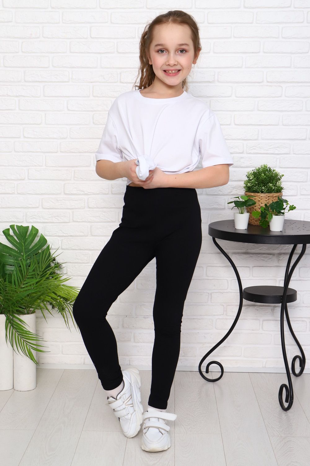 Лосины Черные длинные плотные детские - черный