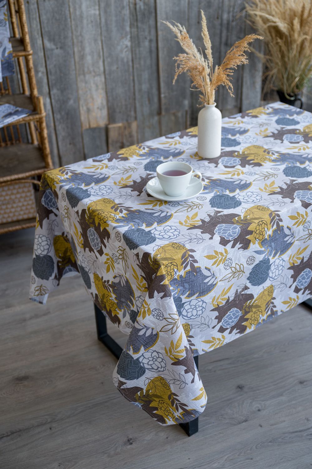 Скатерть Кантри - серый+бежевый