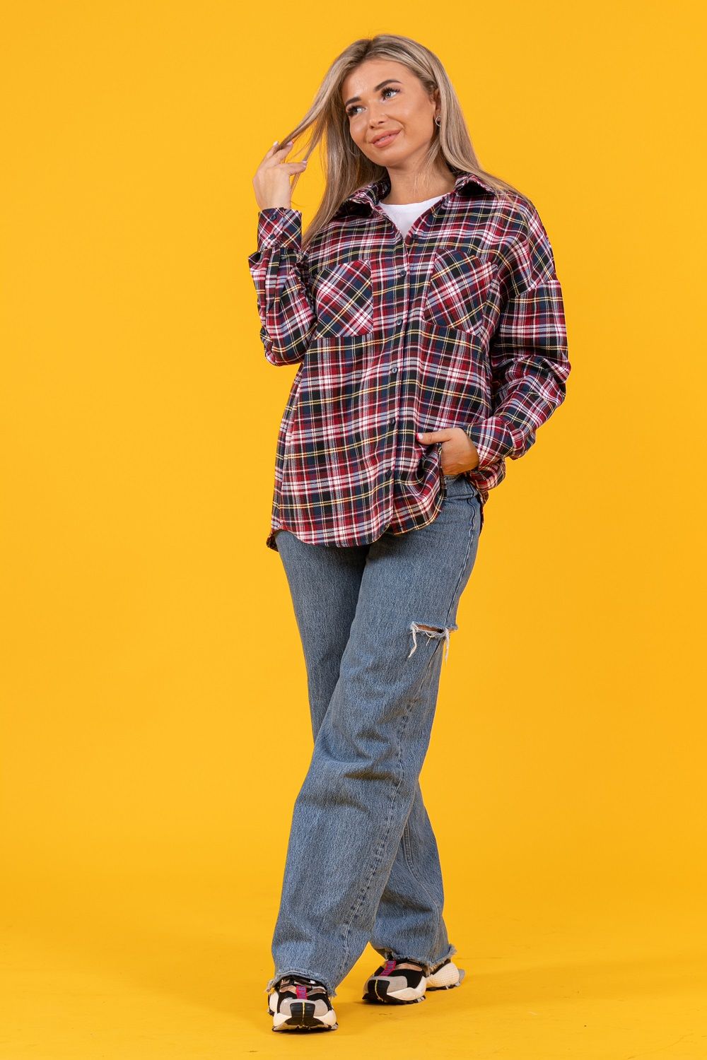 Туника 57045 - бордово-желтый