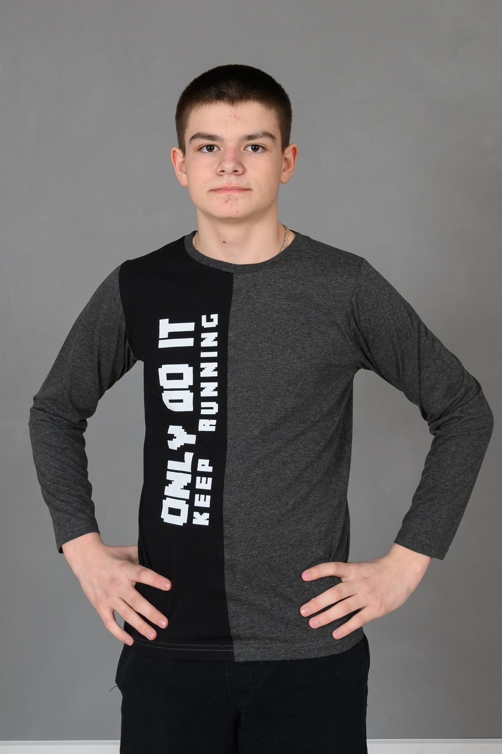 Футболка 83018 подростковая - антрацит