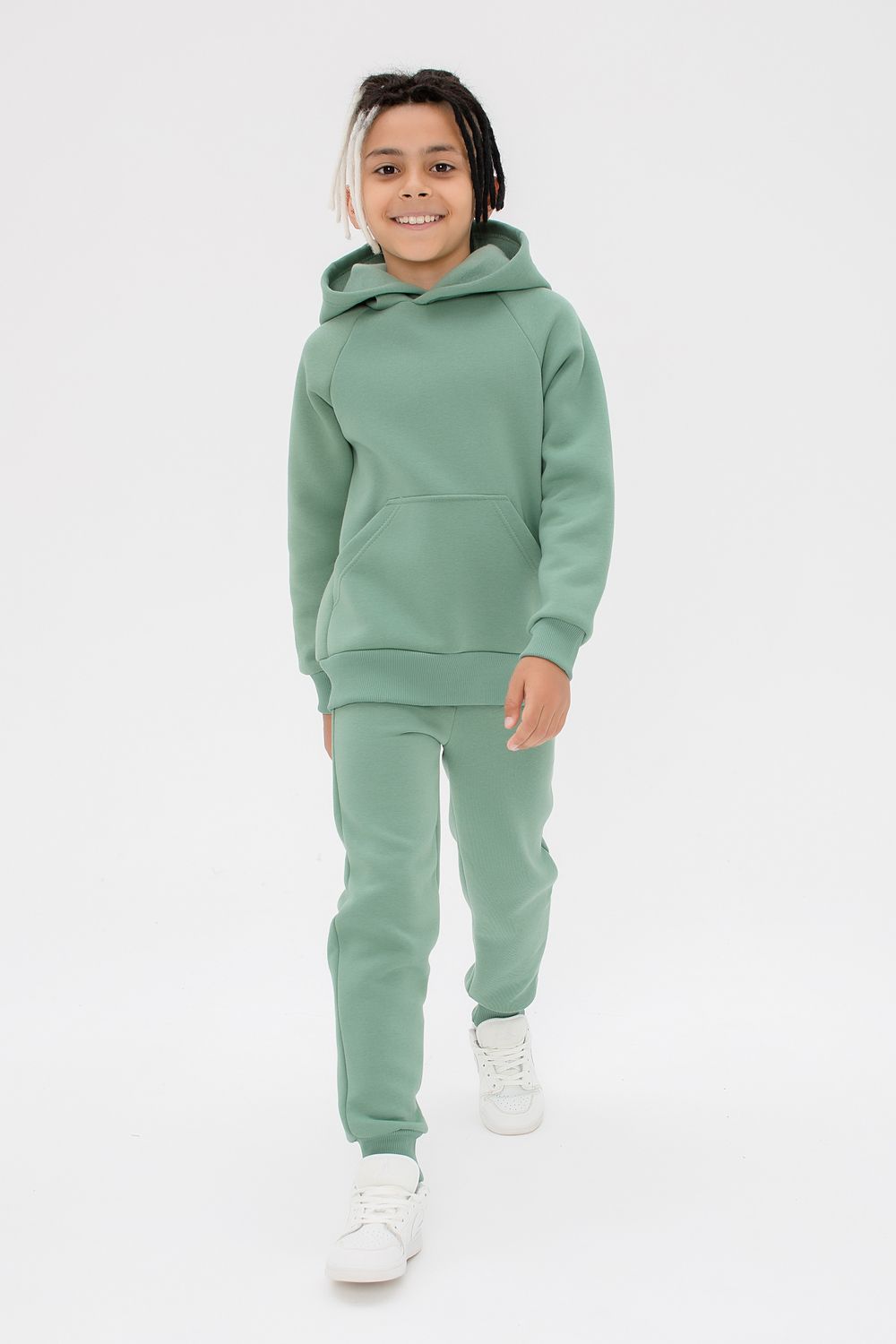 Костюм футер начёс Марсель 40001 - зеленый гранит