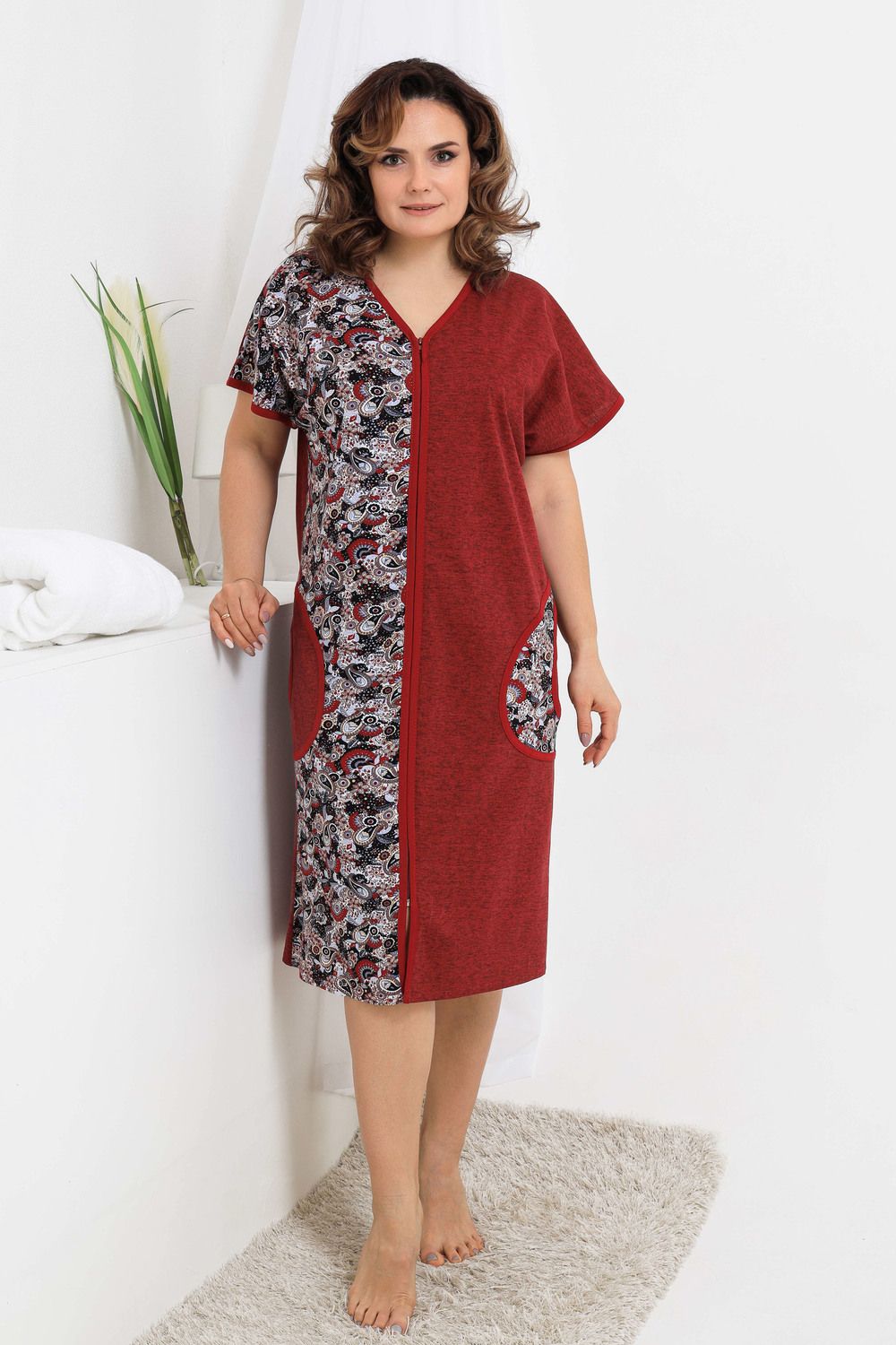 Халат 2840 - бордовый