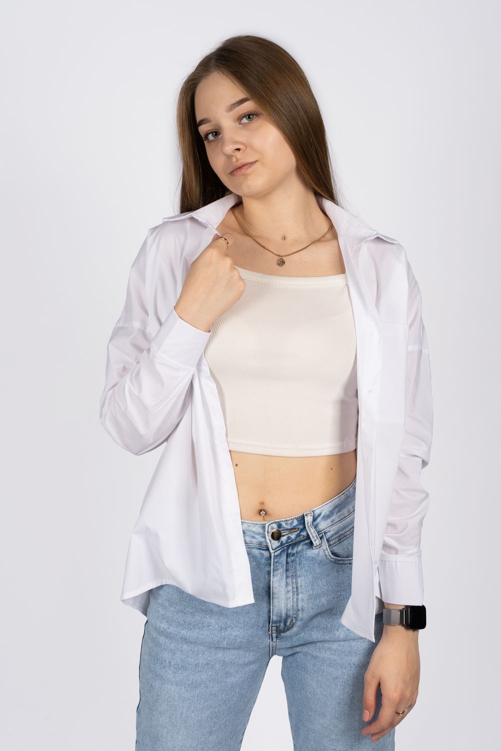 Джемпер (рубашка) женский 6359 - белый