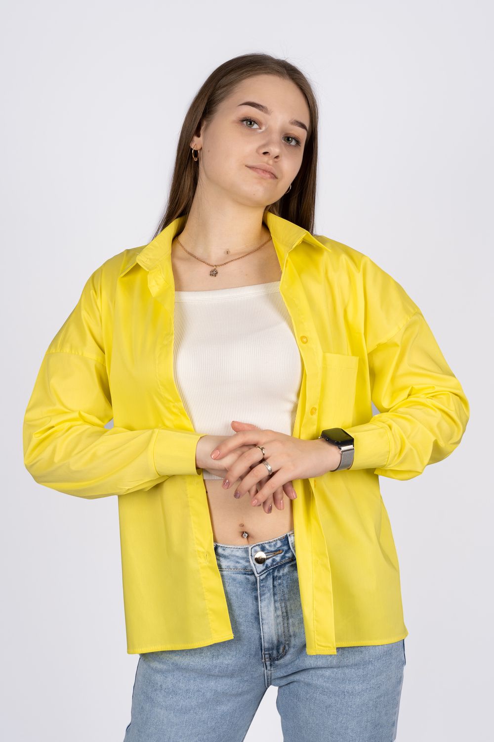 Джемпер (рубашка) женский 6359 - желтый