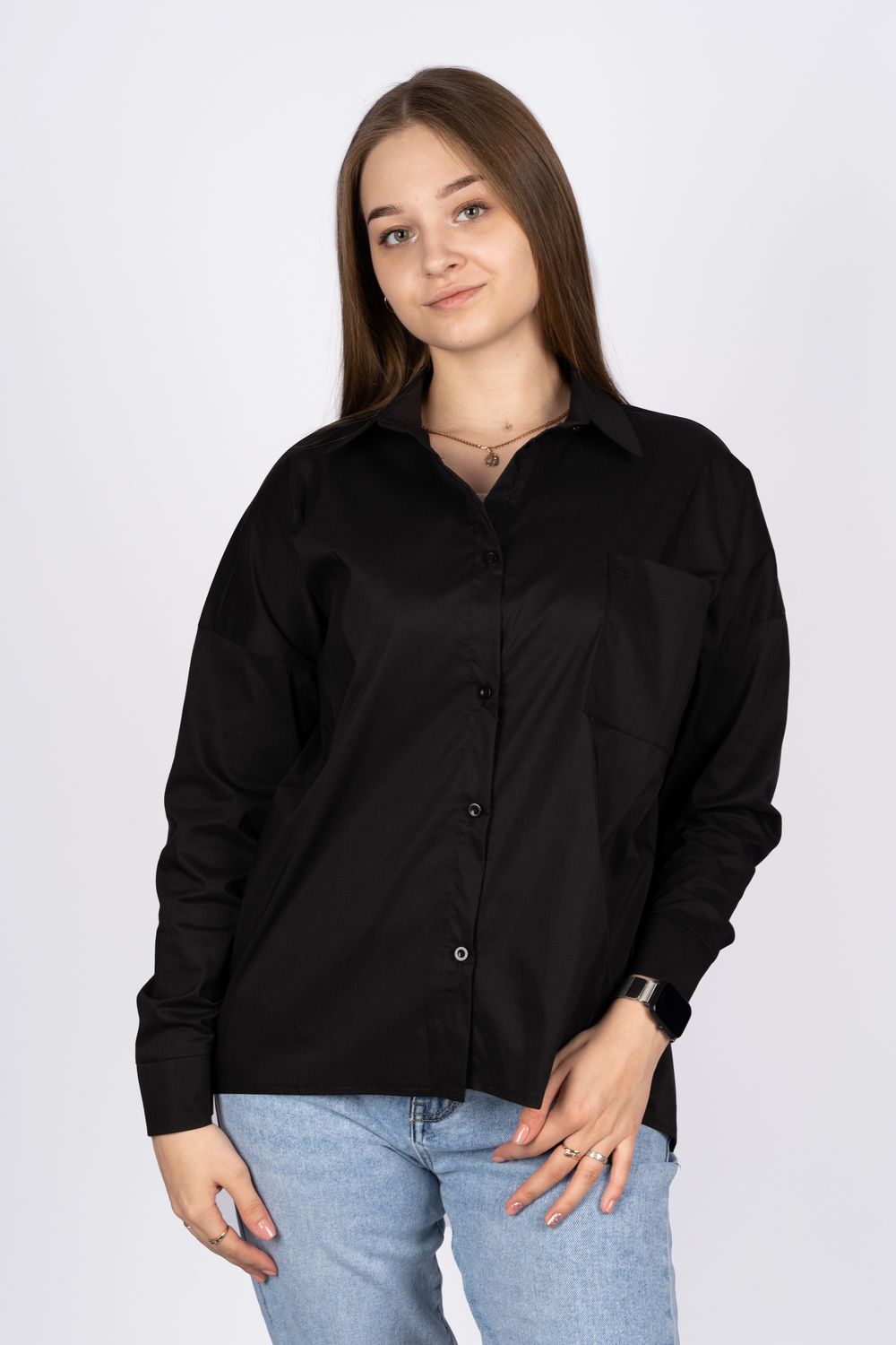Джемпер (рубашка) женский 6359 - черный