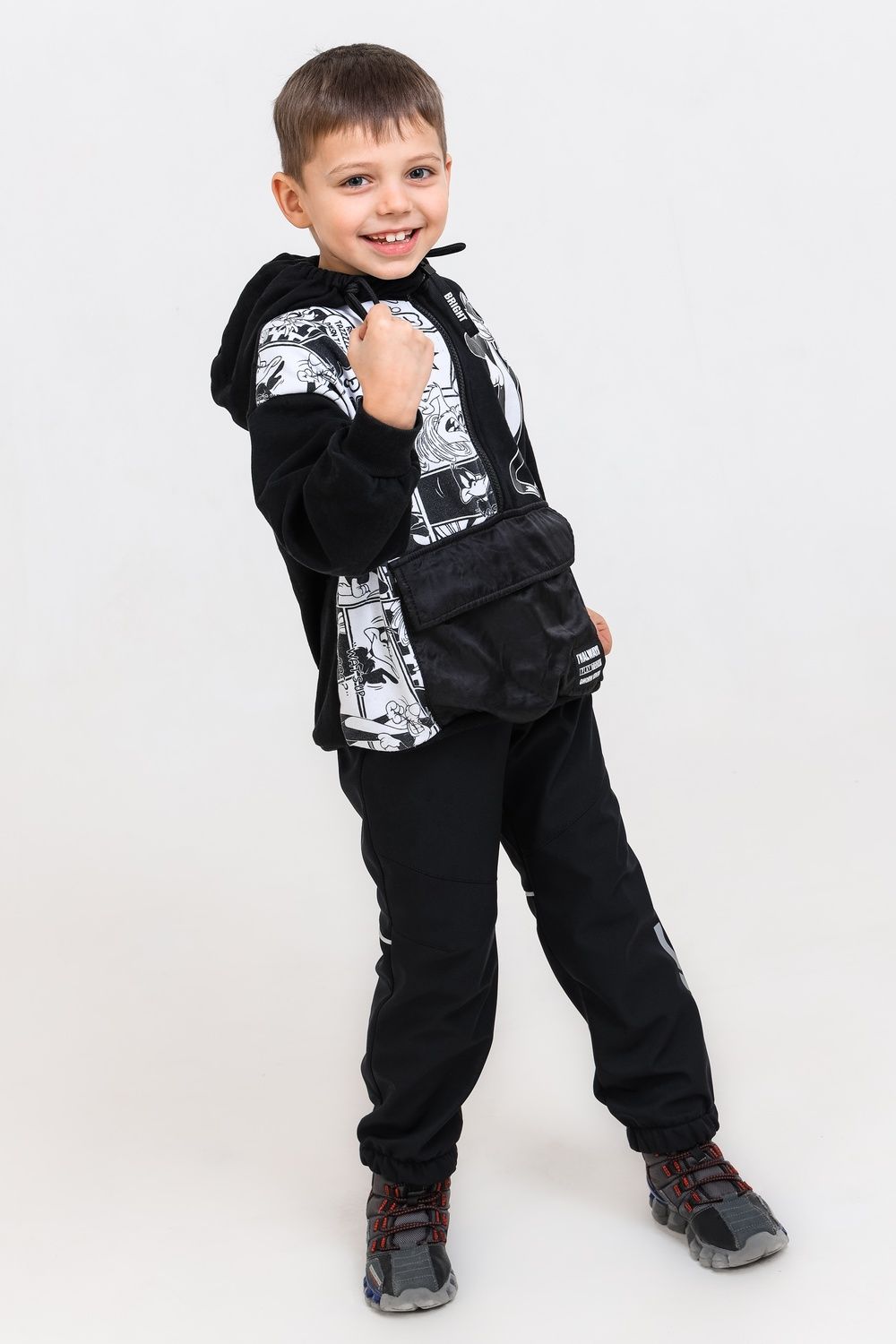 Брюки утепленные софтшелл - черный