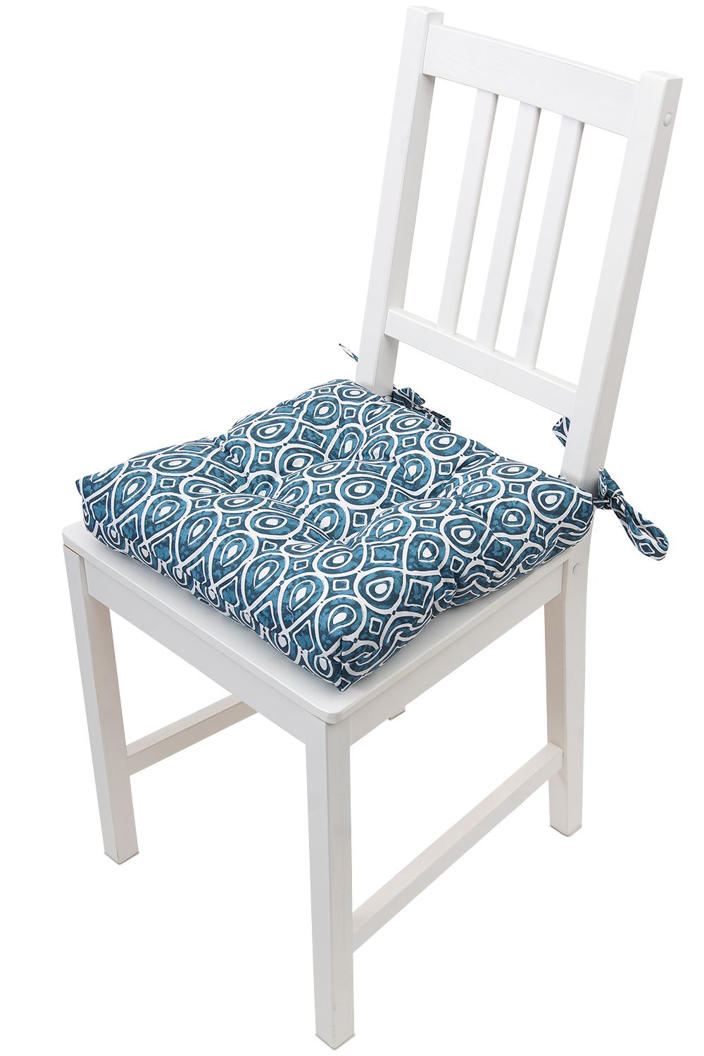 Сидушка на стул с завязками Радушная хозяйка арт.2180 - Орнамент белый
