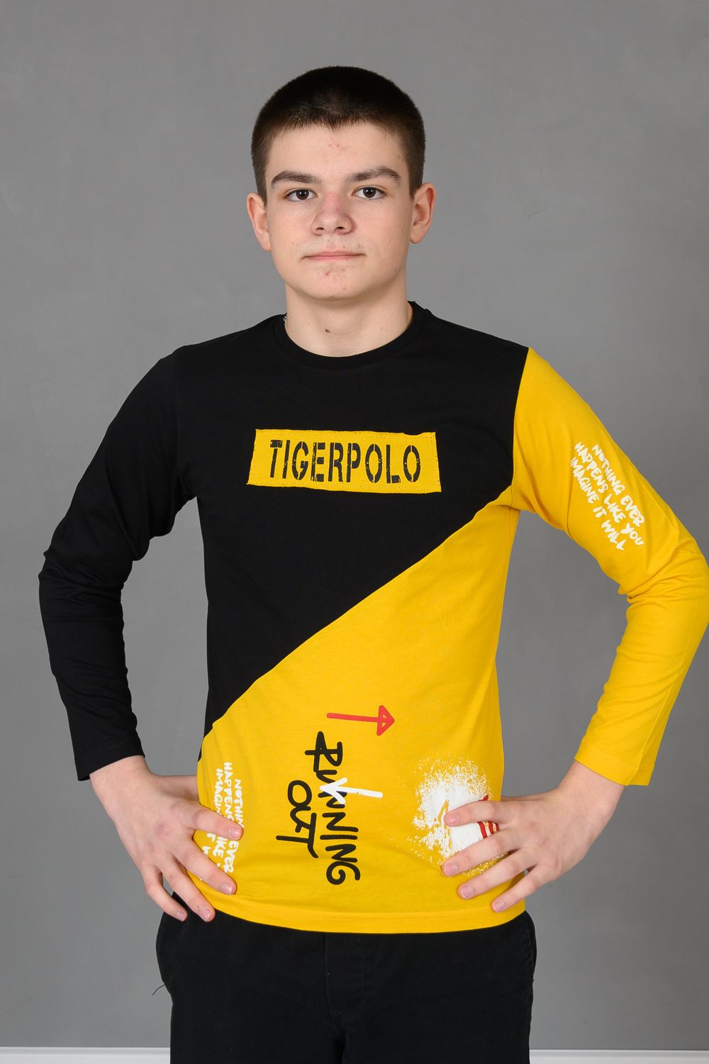 Футболка 83016 подростковая - черный