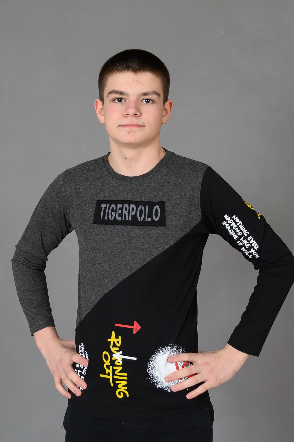 Футболка 83016 подростковая - антрацит