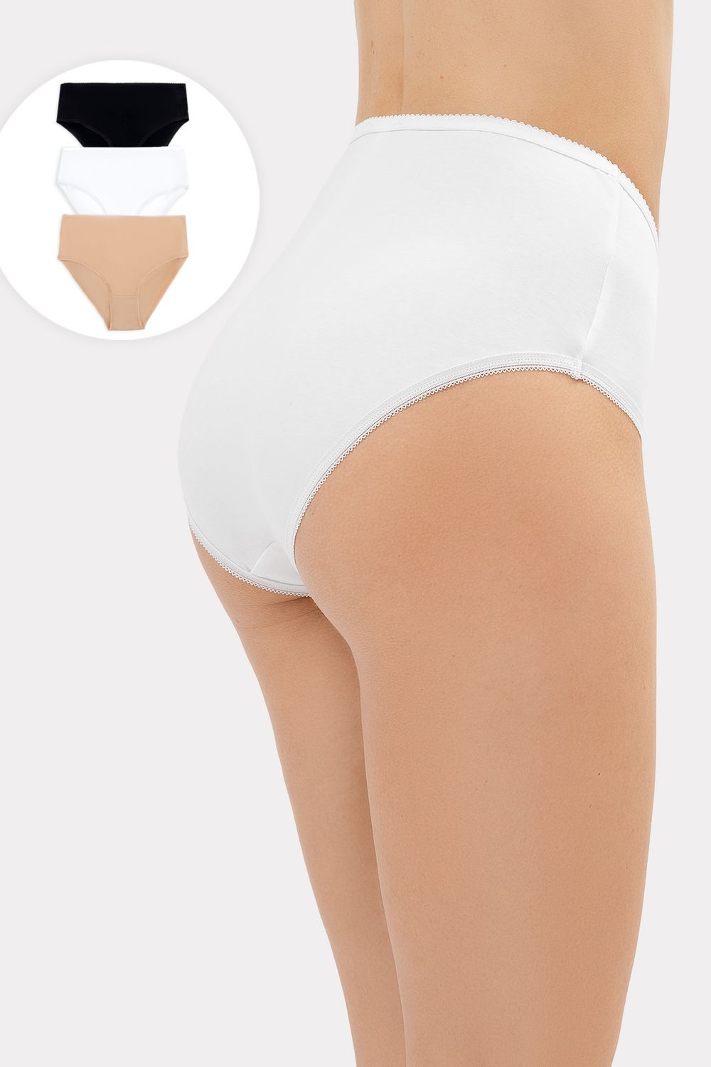 Трусы женские 412075-3 - беж,черн,бел