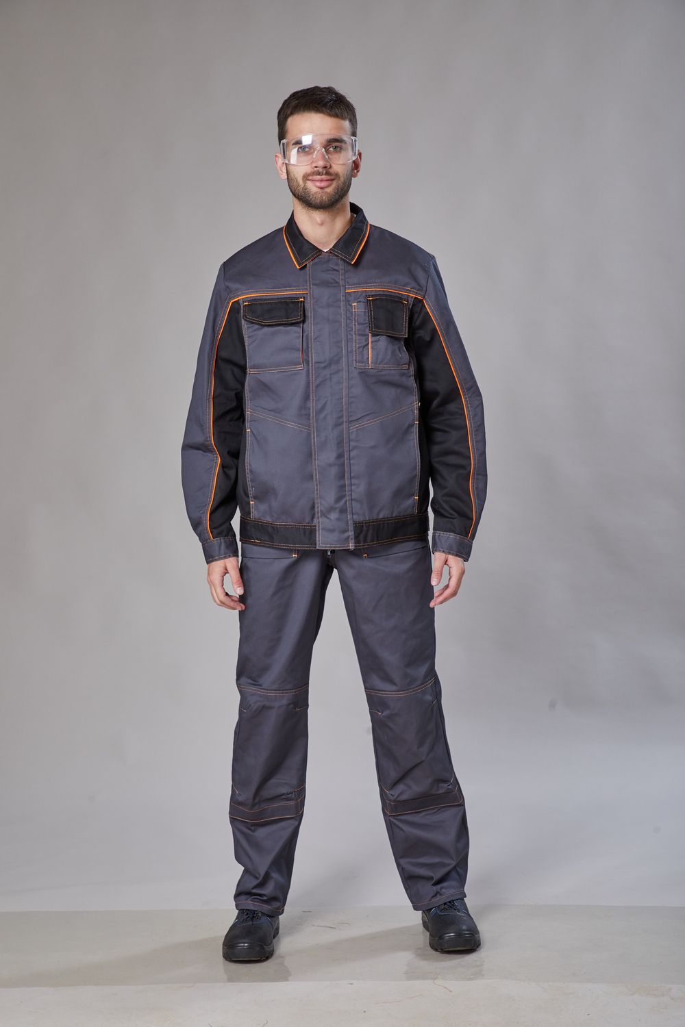 Костюм мужской  Актуал - серый+черный