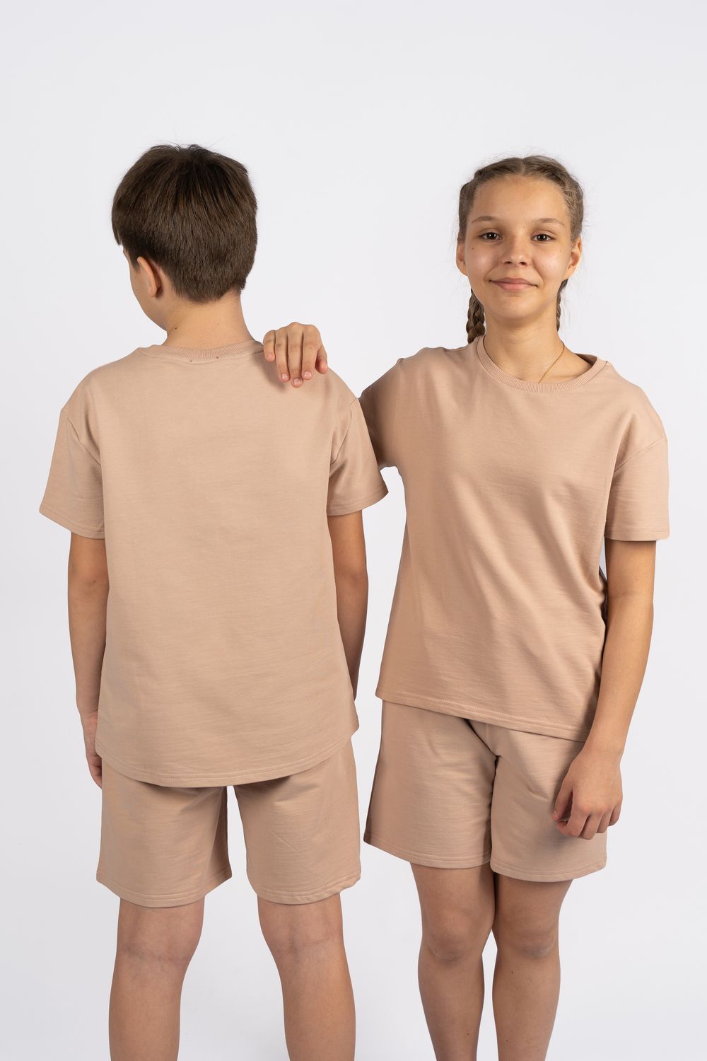 Комплект детский 42100 (футболка + шорты) - капучино
