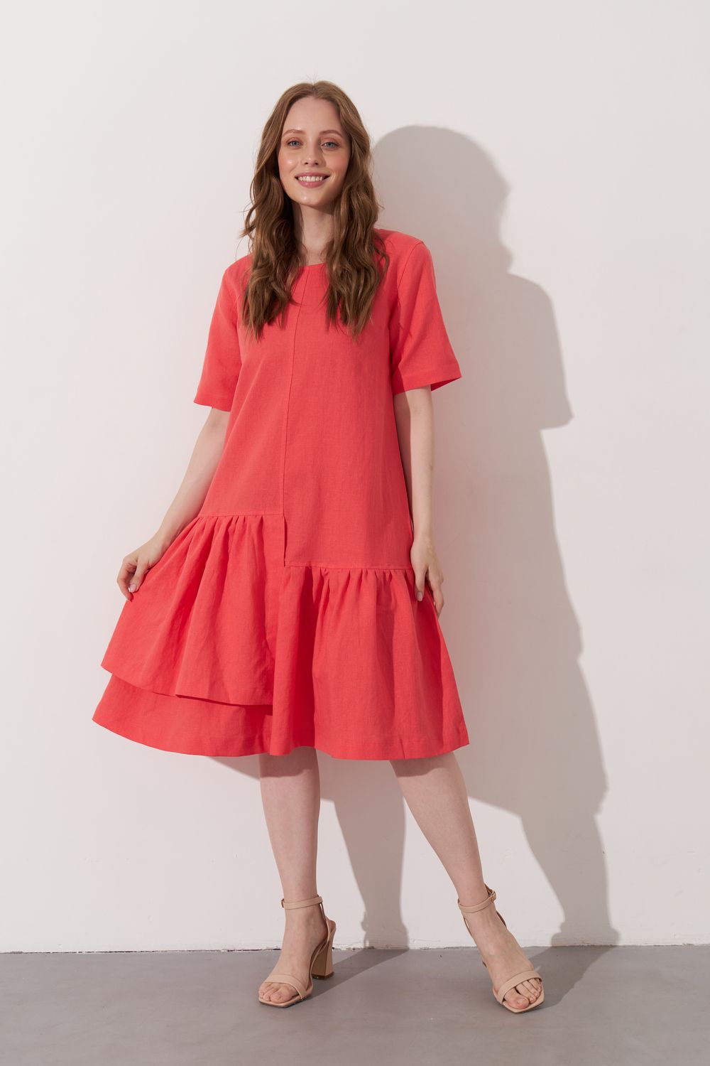 Платье женское LenaLineN арт. 03-001-22 - коралл