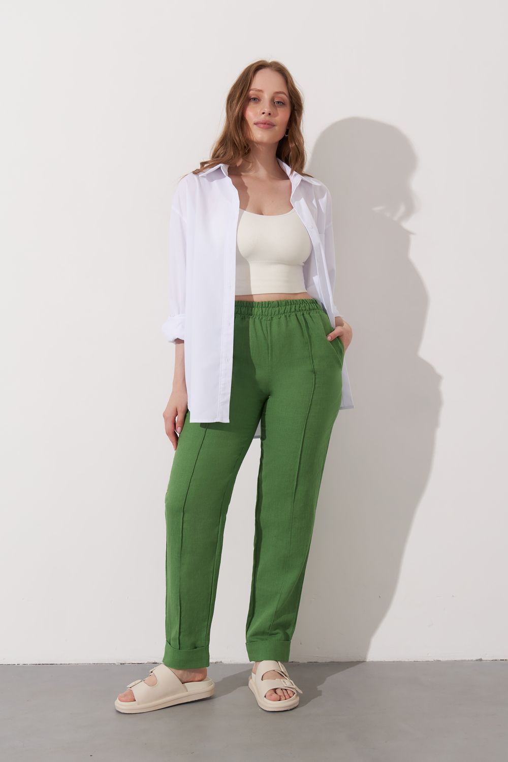 Брюки женские LenaLineN арт. 01-002-22 - зеленый